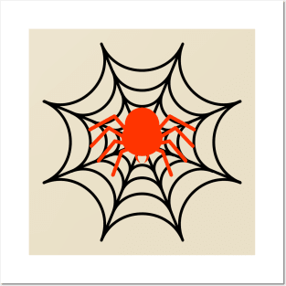 Orange Spider, Black Web Posters and Art